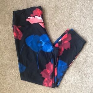 Black Floral Fabletics high waisted Capri pants